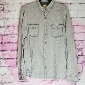 ECOTHS MADE IN INDIA 100% ORGANIC COTTON TEXTURED BUTTON FRONT LONG SLEEVE SHIRT